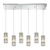 Crystal Cynthia 6 Light Pendant In Polished Chrome And Clear K9 Crystal - Elk Lighting 31486/6RC