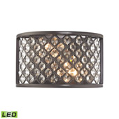 Crystal Genevieve 2 Light Led Wall Sconce In Oil Rubbed Bronze - Elk Lighting 32100/2-LED