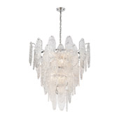 Frozen Cascade 13-Light Chandelier in Polished Chrome with Clear Textured Glass - Elk Lighting 32446/13