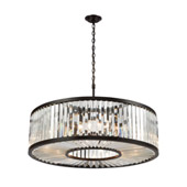 Palacial 11-Light Chandelier in Oil Rubbed Bronze with Clear Crystal - Elk Lighting 33068/11