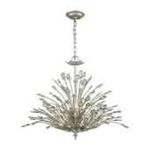 Mullica 6-Light Chandelier in Aged Silver with Crystal - Elk Lighting 33184/6