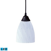 Classico 1 Light Led Pendant In Dark Rust And Simply White Glass - Elk Lighting 406-1WH-LED