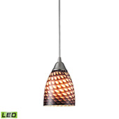 Arco Baleno 1 Light Led Pendant In Satin Nickel And Coco Glass - Elk Lighting 416-1C-LED