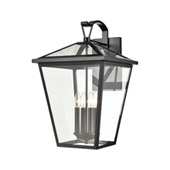 Main Street 4-Light Outdoor Sconce in Black with Clear Glass Enclosure - Elk Lighting 45473/4