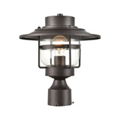Renninger 1-Light Outdoor Post Mount in Oil Rubbed Bronze with Clear Glass - Elk Lighting 46073/1