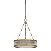 Linden Manor 3 Light Pendant In Crystal And Aged Brass - Elk Lighting 46125/3
