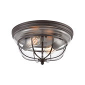 Manhattan Boutique 2-Light Flush Mount in Oil Rubbed Bronze with Clear Glass - Elk Lighting 46564/2