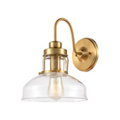 Manhattan Boutique 1-Light Sconce in Brushed Brass with Clear Glass - Elk Lighting 46570/1