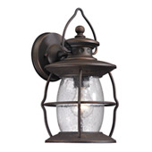 Village Lantern 1 Light Outdoor Sconce In Weathered Charcoal - Elk Lighting 47040/1