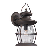 Village Lantern 1 Light Outdoor Sconce In Weathered Charcoal - Elk Lighting 47042/1