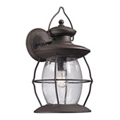 Village Lantern 1 Light Outdoor Sconce In Weathered Charcoal - Elk Lighting 47044/1