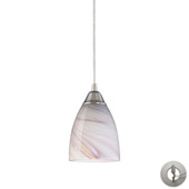Pierra 1 Light Pendant In Satin Nickel And Creme Glass - Elk Lighting 527-1CR-LA