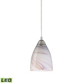 Pierra 1 Light Led Pendant In Satin Nickel And Creme Glass - Elk Lighting 527-1CR-LED