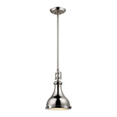 Rutherford 1-Light Mini Pendant in Polished Nickel with Metal Shade - Elk Lighting 57030/1
