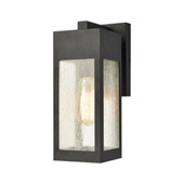 Angus 1-Light Outdoor Sconce in Charcoal with Seedy Glass Enclosure - Elk Lighting 57300/1
