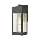 Angus 1-Light Outdoor Sconce in Charcoal with Seedy Glass Enclosure - Elk Lighting 57301/1
