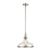 Rutherford 1-Light Pendant in Polished Nickel with Seedy Glass - Elk Lighting 57381/1