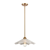Radiance 1-Light Pendant in Satin Brass with Clear Textured Glass - Elk Lighting 60166/1