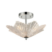 Radiance 3-Light Semi Flush in Polished Chrome with Clear Textured Glass - Elk Lighting 60174/3