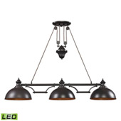 Farmhouse 3-Light Island Light in Oiled Bronze with Matching Shade - Includes LED Bulbs - Elk Lighting 65151-3-LED