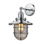 Seaport 1 Light Sconce In Polished Chrome And Clear Glass - Elk Lighting 66346/1