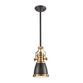 Chadwick 1-Light Mini Pendant in Oil Rubbed Bronze with Metal and Frosted Glass - Elk Lighting 66579-1