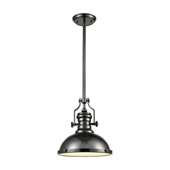 Chadwick 3-Light Pendant in Black Nickel with Metal Shade and Frosted Glass Diffuser - Elk Lighting 66604-1