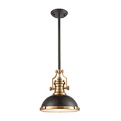 Chadwick 1-Light Pendant in Oil Rubbed Bronze with Metal and Frosted Glass - Elk Lighting 66614-1