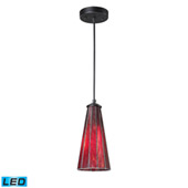 Lumino 1 Light Led Pendant In Matte Black And Inferno Red - Elk Lighting 70000-1IR-LED