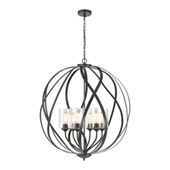 Daisy 6-Light Chandelier in Midnight Bronze with Clear Glass - Elk Lighting 75096/6