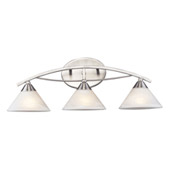 Elysburg 3-Light Vanity Lamp in Satin Nickel with White Swirl Glass - Elk Lighting 7632/3