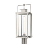 Crested Butte 1-Light Outdoor Post Mount in Antique Brushed Aluminum with Clear Glass Enclosure - Elk Lighting 89175/1