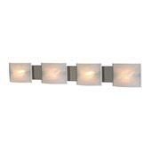 Pannelli 4-Light Vanity Sconce in Stainless Steel with Hand-formed White Alabaster Glass - Elk Lighting BV714-6-16