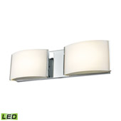 Pandora 2-Light Vanity Sconce in Chrome with Opal Glass - Integrated LED - Elk Lighting BVL912-10-15