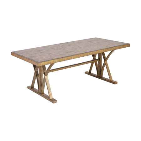 ELK Home 164-004 Better Ending Coffee Table in Bright Aged Gold and Brown Stained Solid Pine