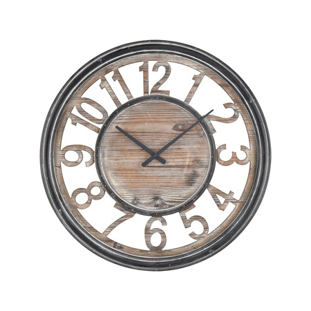 ELK Home 3116-039 Strayhorn Clock in Salvaged Grey Oak and Black