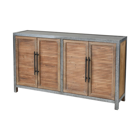 ELK Home 3138-453 Badlands 4-Door Cabinet in Drifted Oak and Aged Iron