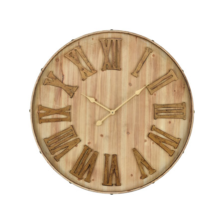 ELK Home 351-10637 Mula Wall Clock in Natural Wood