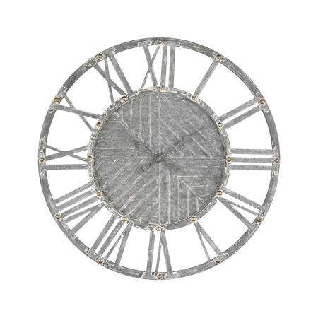 ELK Home 351-10732 Janice Wall Clock in Galvanized Steel with White Antique