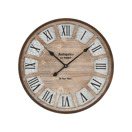 ELK Home 351-10785 Pollock Wall Clock in Brown and Galvanized Steel