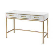 ELK Home 3169-101 Sands Point 3-Drawer Desk in Off-white and Gold