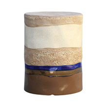 ELK Home 857-222 Mangan Stool in Oatmeal, Canon Browns, and Navy