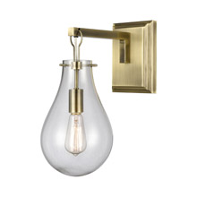 ELK Home D4245 Brass Tear 1-Light Wall Sconce in Antique Brass and Clear