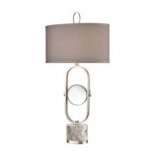 ELK Home D4510 On Closer Examination Adjustable Table Lamp in Grey Marble with a Grey-Taupe Cotton Shade