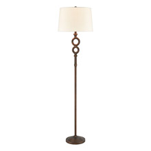 ELK Home D4604 Hammered Home Floor Lamp in Bronze with a Natural Linen Shade
