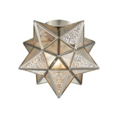 Moravian Star 1-Light Flush Mount in Polished Nickel with Silver Mercury Glass - ELK Home 1145-011