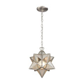 Moravian Star 1-Light Mini Pendant in Polished Nickel with Silver Mercury Glass -Large - ELK Home 1145-022