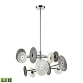 Dream Catcher 12-Light Chandelier in Chrome with Clear and Smoked Glass Disks - ELK Home D4421