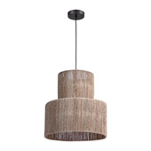 Corsair 1-Light Pendant in Natural Finish with a Woven Jute Shade - ELK Home D4635