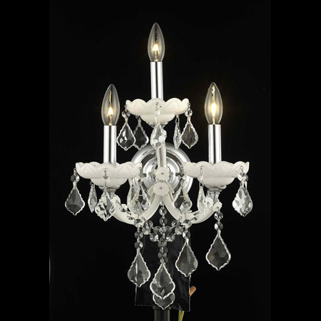 Elegant Lighting 2800W3WH/EC Crystal Maria Theresa Wall Sconce - (Clear)